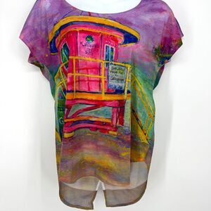 Leoma LoveGrove Tunic Top Lifeguard Shack Beach Size S